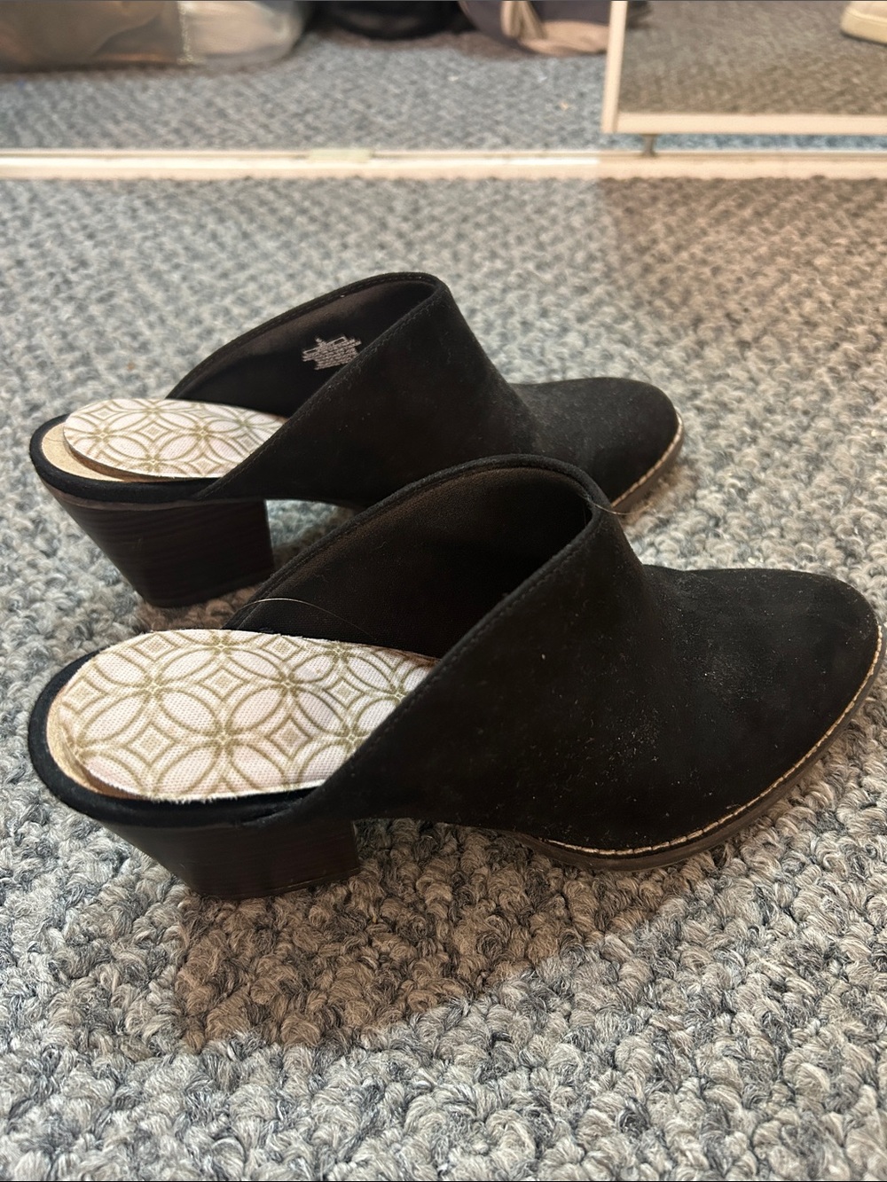 Black Suede Women’s Slip-On Mules